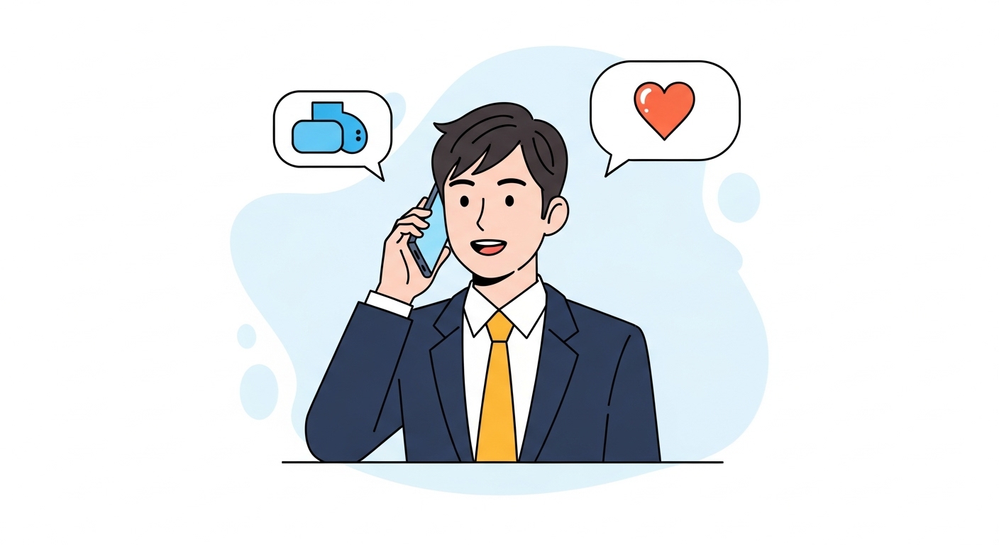 電話をするビジネスマン