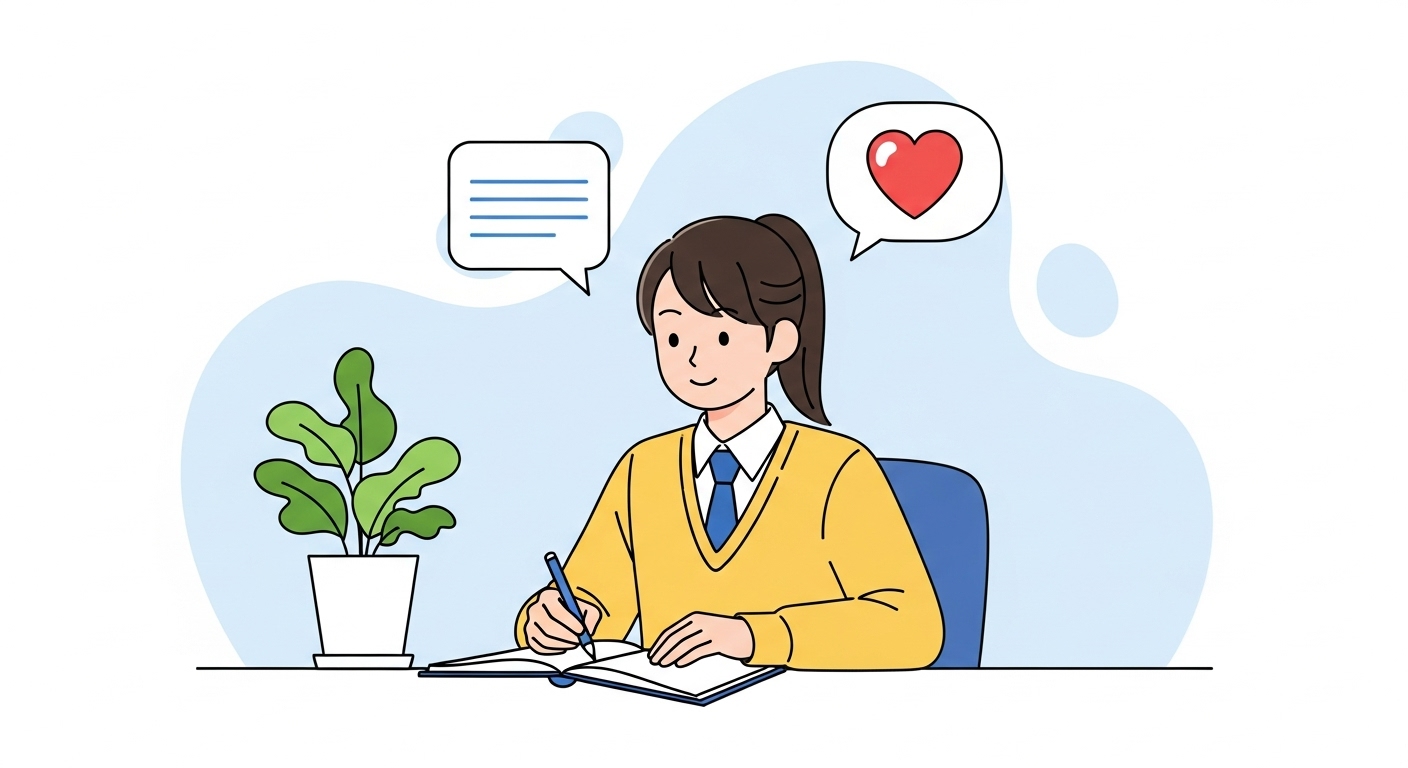 ノートを取る学生