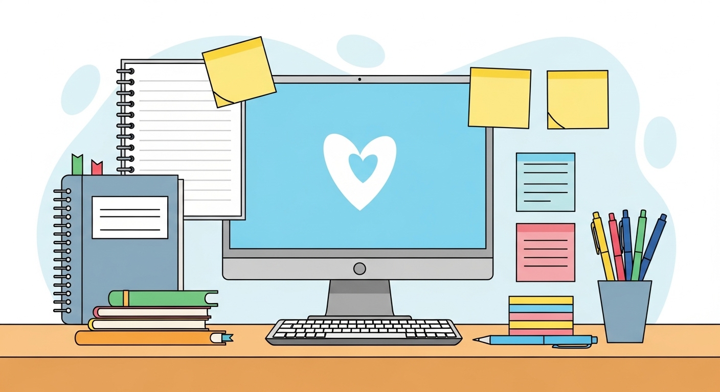 整理された勉強机